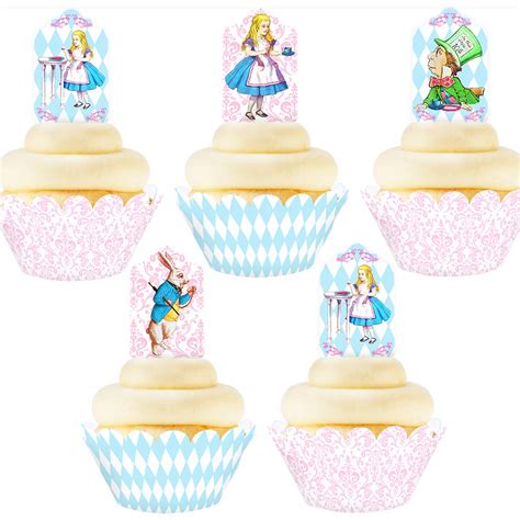 Buy Alice In Wonderland Cupcake Toppers And Wrappers Toppers And