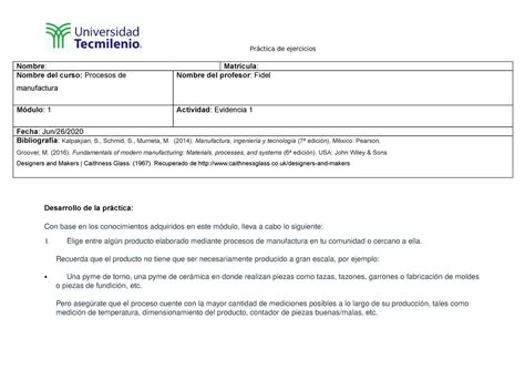 Evidencia Nombre Matr Cula Nombre Del Curso Procesos De