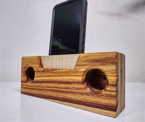 Canary Wood Maple Wooden Cell Phone Amplifier Handcrafted In USA