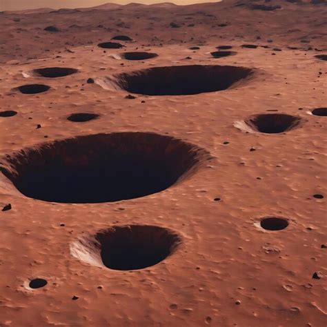 Oppervlak Van De Rode Planeet Met Kraters Model Van De Planeet Mars