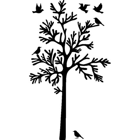 Sticker Silhouette Oiseaux Autour D Un Arbre Stickers STICKERS NATURE