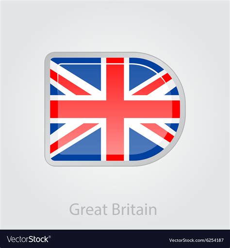 United kingdom flag button Royalty Free Vector Image