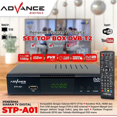 Jual Set Top Box Advance STP A01 STB Full HD Siaran TV Digital DVB T2