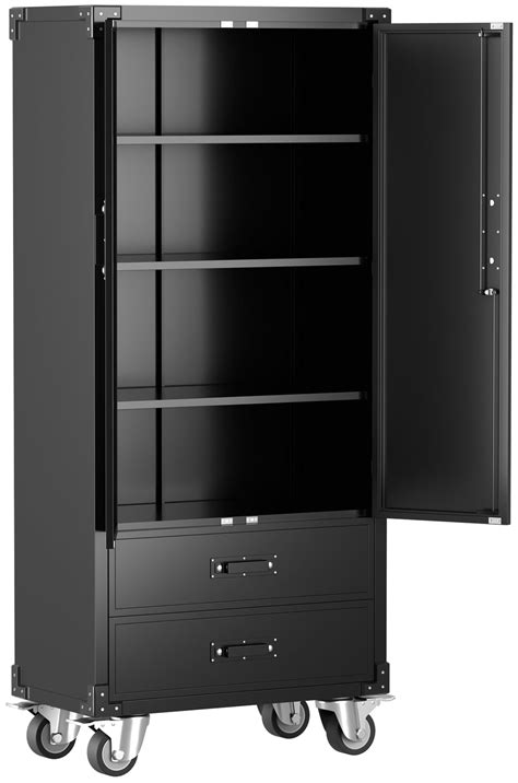 GangMei Metal Rolling Garage Cabinet 72 Tall Industrial Storage