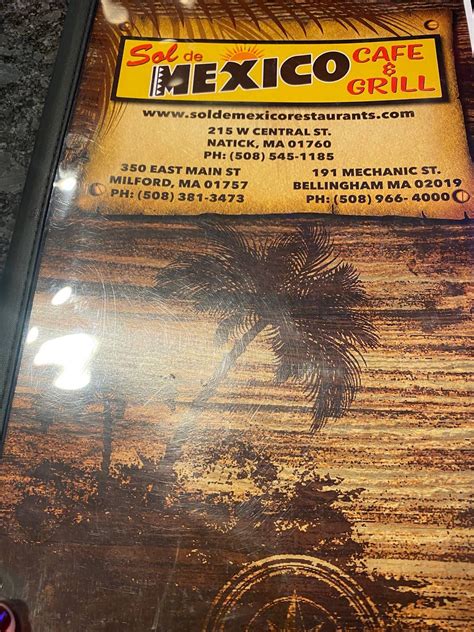 Menu At Sol De Mexico Restaurant Ozark