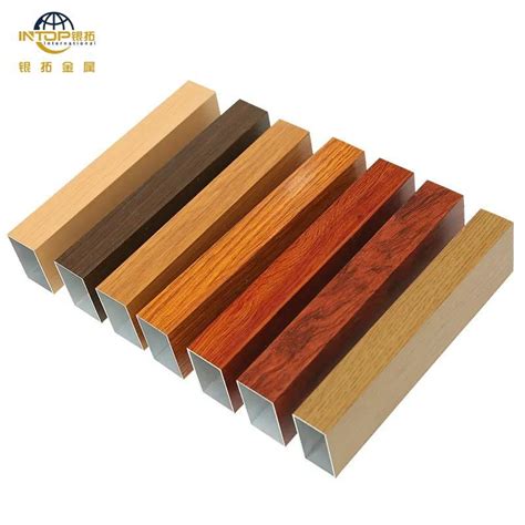 Wood Grain Printed Aluminum Square Hollow Tube Office Partition