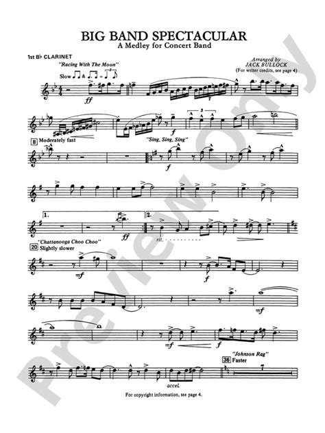 Big Band Spectacular 1st B Flat Clarinet 1st B Flat Clarinet Part Digital Sheet Music Download