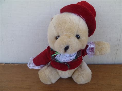 Vintage Plush Teddy Bear With Top Hat 1991 Anco Etsy