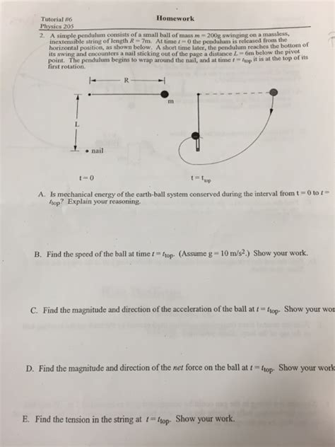 2 A Simple Pendulum Consists Of A Small Ball Of Mass Chegg