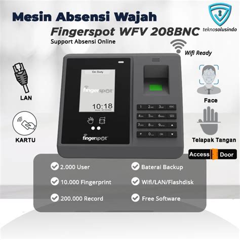 Jual Mesin Absensi Wajah Telapak Tangan Fingerspot Revo Wfv 2Bnc Wifi