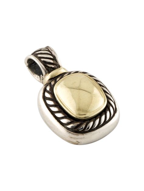 David Yurman Two Tone Albion Enhancer Pendant K Yellow Gold Pendant