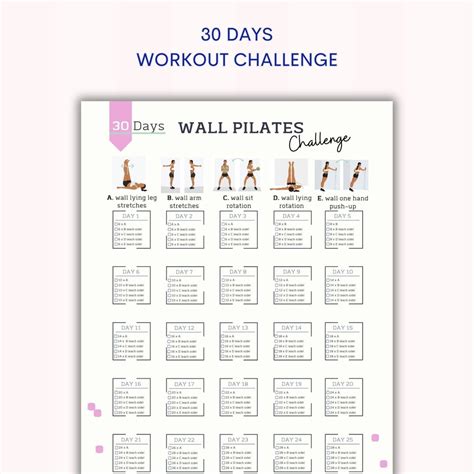 Tage Wall Pilates Challenge Wand Pilates Workout Etsy De