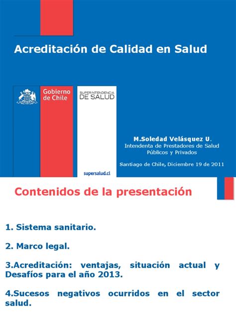 Acreditación De Calidad En Salud Ministerio De Salud Seguridad Del