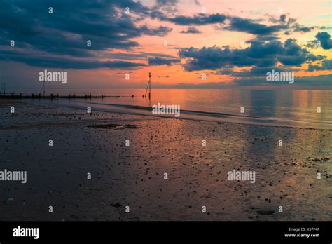 Beautiful Sunset On The Beach In Hunstanton Norfolk Uk Stock Photo Alamy