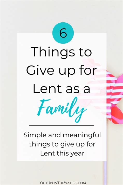 Lent Ideas for Families - Out Upon the Waters