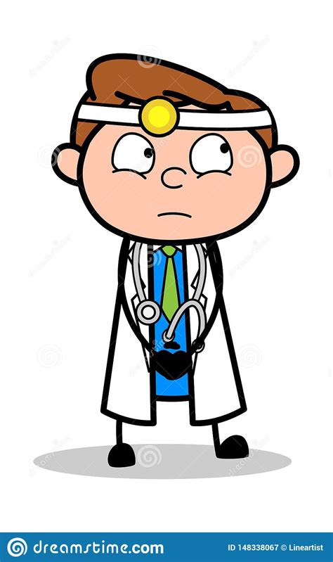 Still Aufpassend Berufskarikatur Doktor Vector Illustration Stock