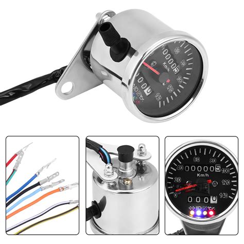 Ametoys Cafe Retro Custom Motorcycle Mechanical Speedometer With Led