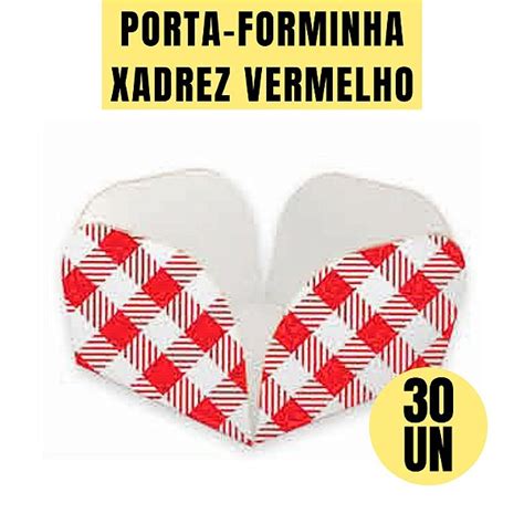 PORTA FORMINHA XADREZ VERMELHA FESTA JUNINA 30 UNIDADES KAIXOTE