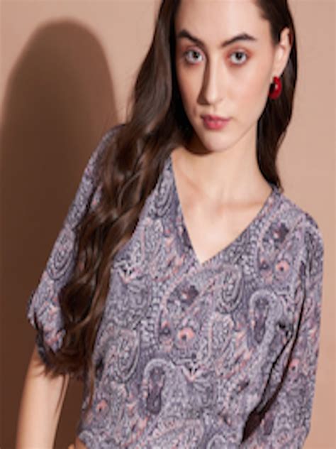 Buy Dressberry Ethnic Motifs Printed Puff Sleeve Chiffon Top Tops For