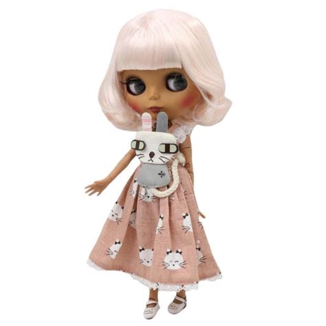 Belinda Premium Custom Neo Blythe Doll With Pink Hair Dark Skin