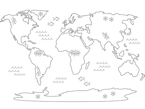 Coloriage Carte Du Monde Coloring Pages