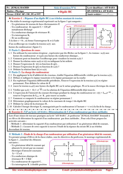 SOLUTION S Rie D Exercices 6 Dip Le Rc 2bac Biof Sm Pc Et Svt Pr