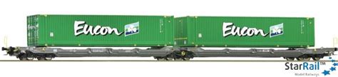 Doppeltaschen Gelenkwagen HUPAG T3000e Sdggmrs 738 Mit Container