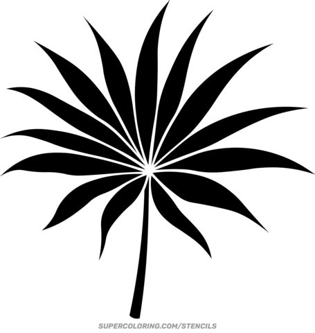 Stencil of Tropical Leaf | Free Printable Papercraft Templates