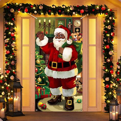 Decorazioni Natalizie Per Porta Copertura Con Babbo Natale Per Porta