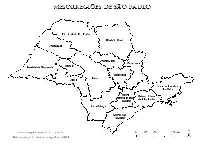 MAPA DE SÃO PAULO - Mapas para Colorir