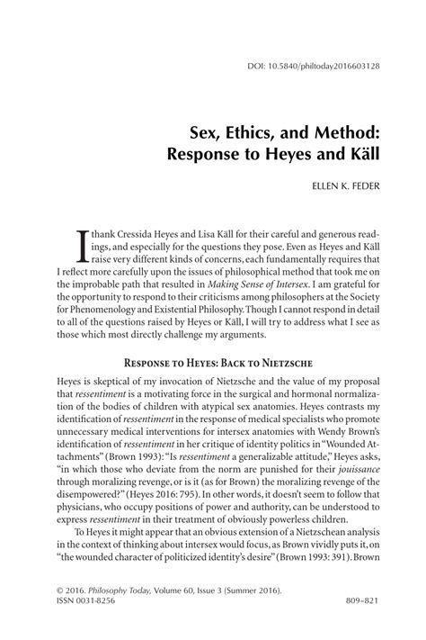 Pdf Sex Ethics And Method