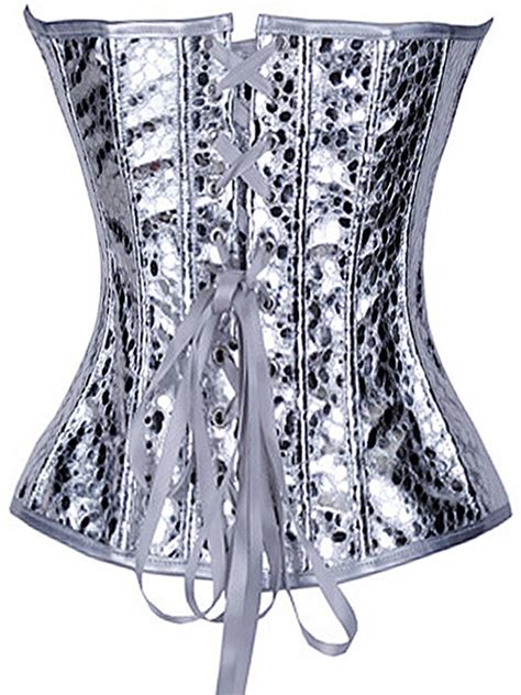 Silver Sequin Corset N4803