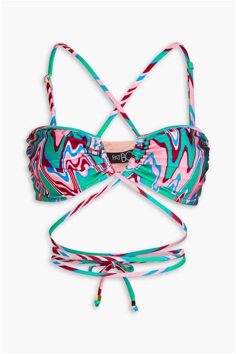 PATBO Printed Wrap Bikini Top THE OUTNET