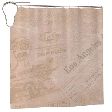 Yfyang Waterproof Bathroom Shower Curtain Vintage Old Newspaper