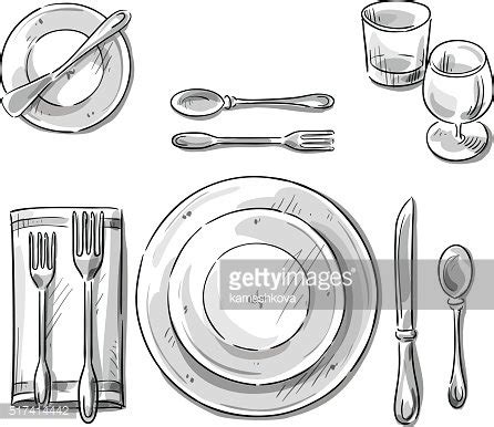 table setting clipart black and white 10 free Cliparts | Download ...