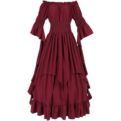 DVKOVI Victorian Dress Renaissance Women Gothic Witch Dress Wedding