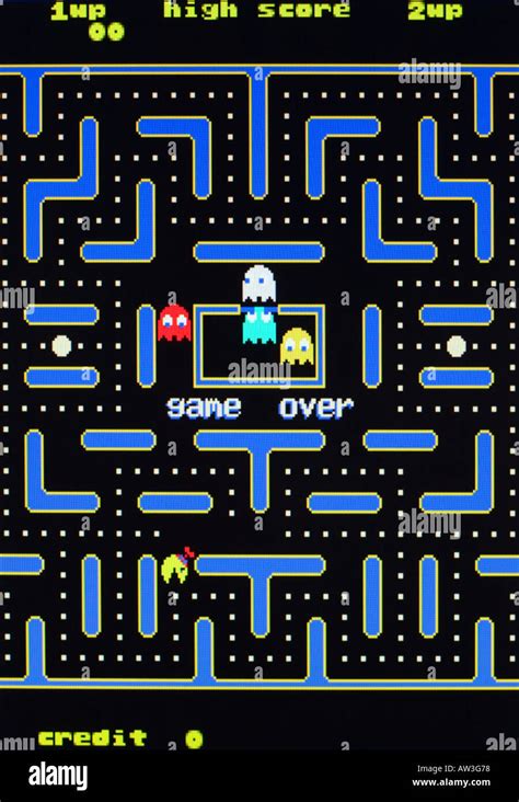 Jr Pac Man Junior Pacman Bally Midway 1983 Vintage arcade videogame screen shot - EDITORIAL USE ...