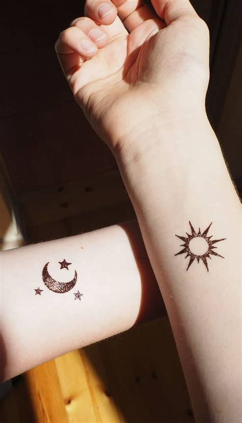 35 Couple Tattoos Design Ideas To Inspire You Sun And Moon Couple