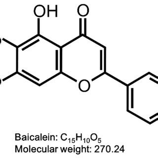 Structure of baicalein (BAI). The structure of BAI is shown. | Download Scientific Diagram