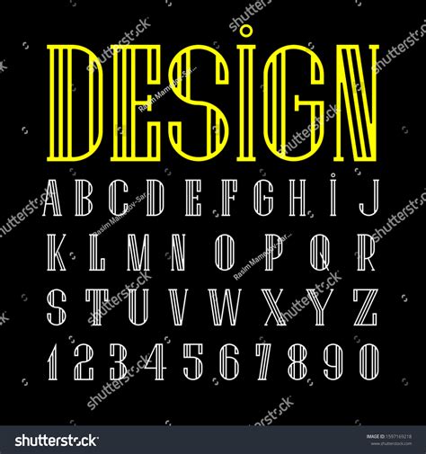 English Modern Design Alphabet Condensed Font Stock Vector (Royalty Free) 1597169218