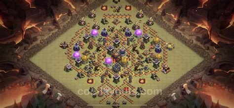 Best Anti 2 Stars War Base Th10 With Link Hybrid Town Hall Level 10 Cwl Base Copy 39