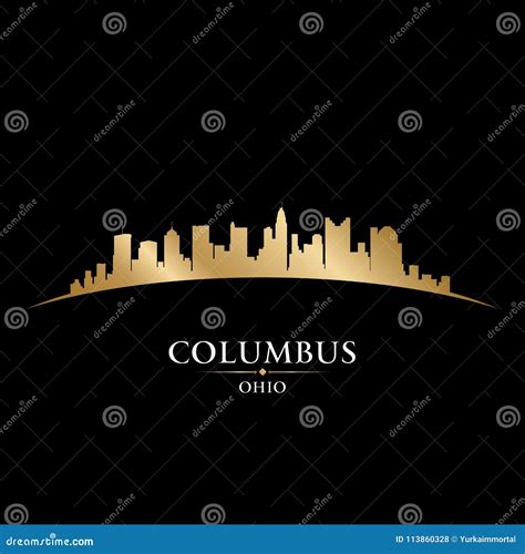 Fondo Del Negro De La Silueta Del Horizonte De La Ciudad De Columbus