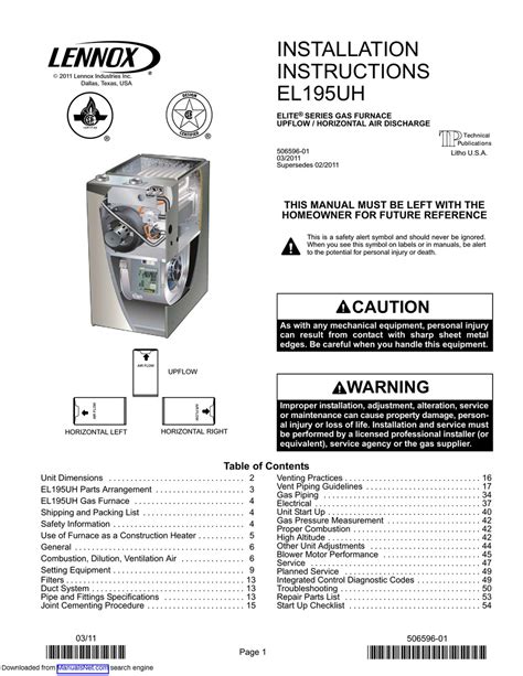 Lennox Elite Series Installation Instructions Manual Pdf Download Manualslib