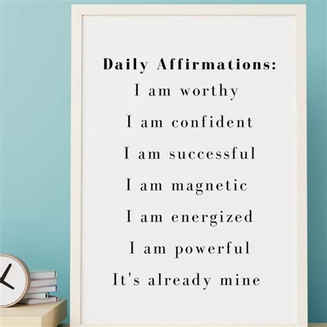 Positive Affirmations Poster for Bedroom - Etsy