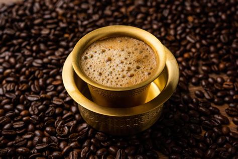 South Indian Filter Coffee Served In A Traditional Brass Or Stainless