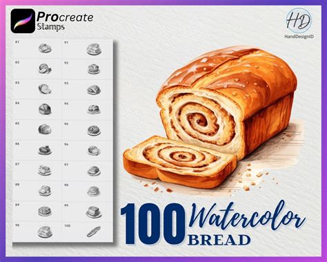 Procreate Watercolor Bread Stamps Bread Food Stamps For Procreate