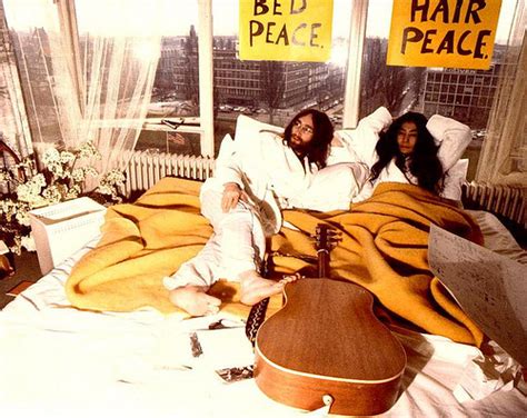 John Lennon And Yoko Ono Bed In