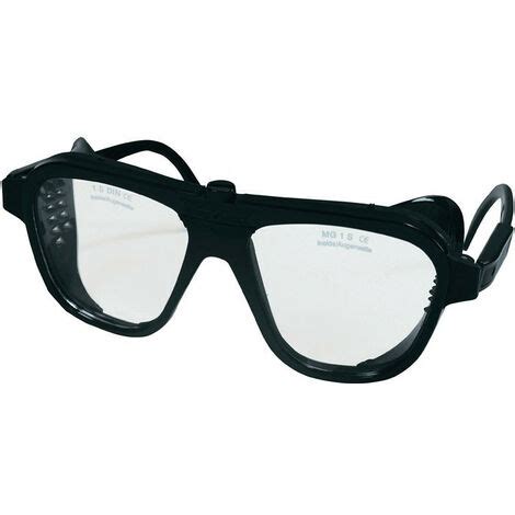 Gafas Protectoras En Patillas Negras Lente De Nailon Transparente