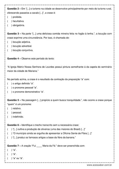 Atividades Ensino Médio Português Com Gabarito