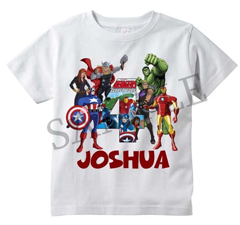 Avengers Superhero PERSONALIZED T-shirt, Customize NAME and AGE Tee ...